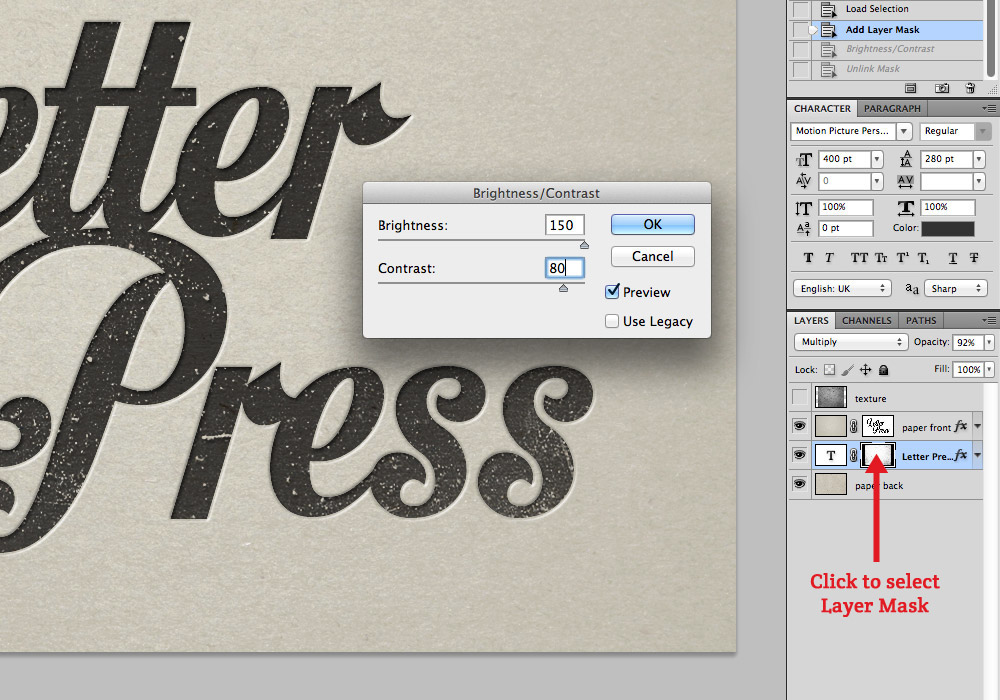 letterpress effect illustrator
